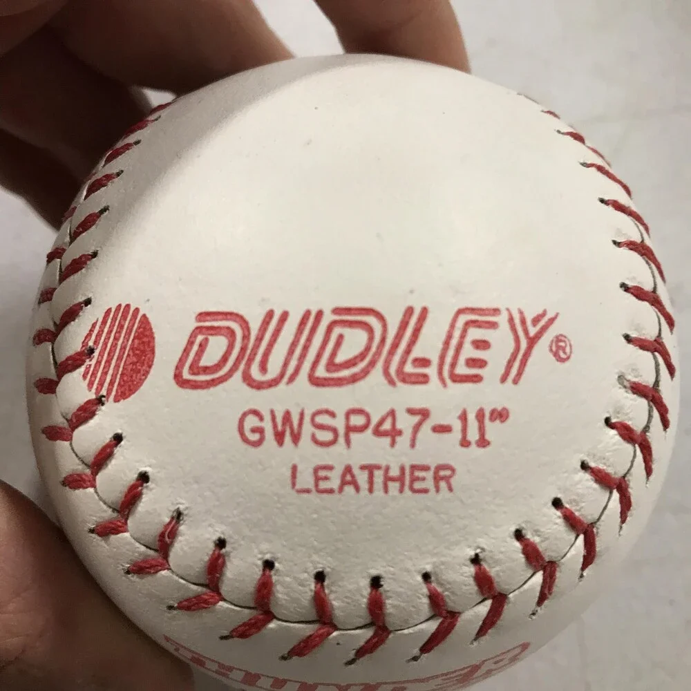 Dudley Thunder Red Heat Softball 11 Inch White Leather Slowpitch Ball GWSP47-11